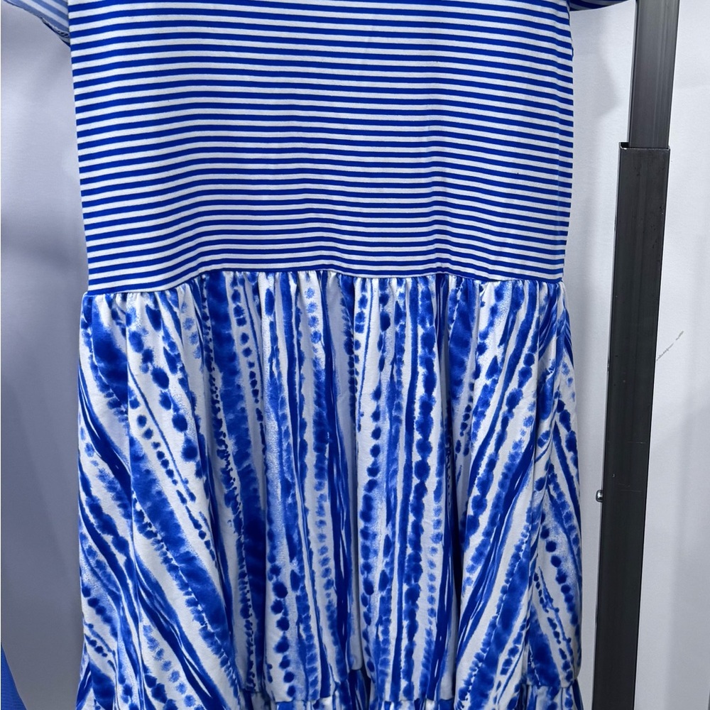 Us Angels Blue Striped and Tie-Dye Dress